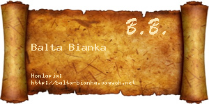 Balta Bianka névjegykártya