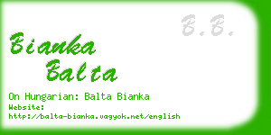 bianka balta business card